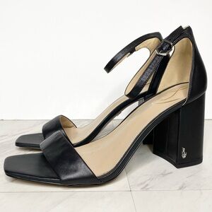 Sam Edelman Daniella Black Leather Heeled Sandal 10M